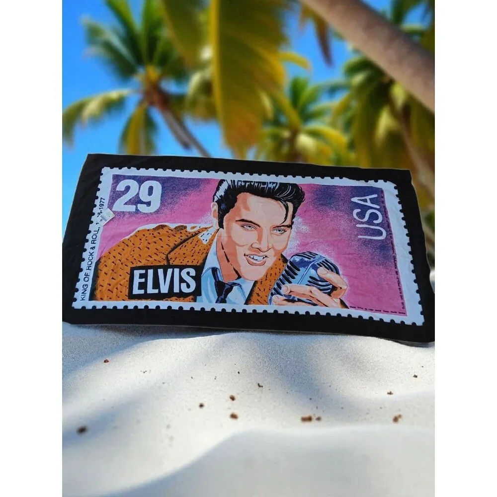 New Elvis Presley King of Rock and Roll Beach Stamp Towel Pool Wrap Vintage 1992